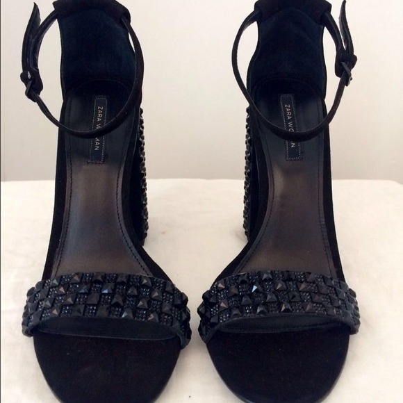 SOLD!! Zara black embellished heels size 39 - Picture 3 of 4