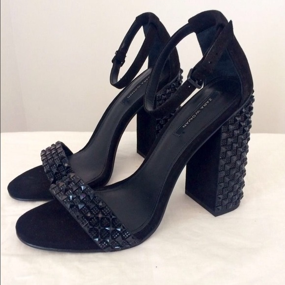 SOLD!! Zara black embellished heels size 39 - Picture 4 of 4