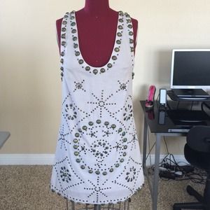 Gray medallion studded dress