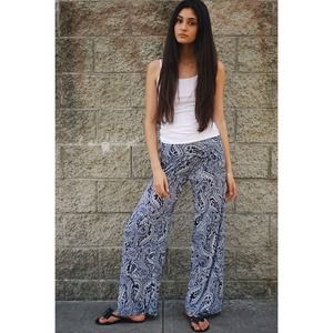 Navy Blue & White Pants