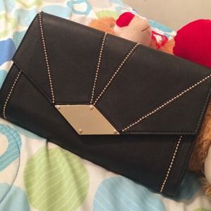 Black and gold envelope clutch!