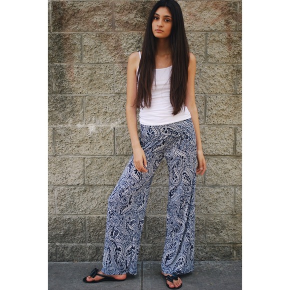Navy Blue & White Pants