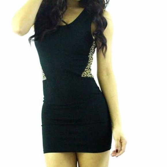Black and leopard dress