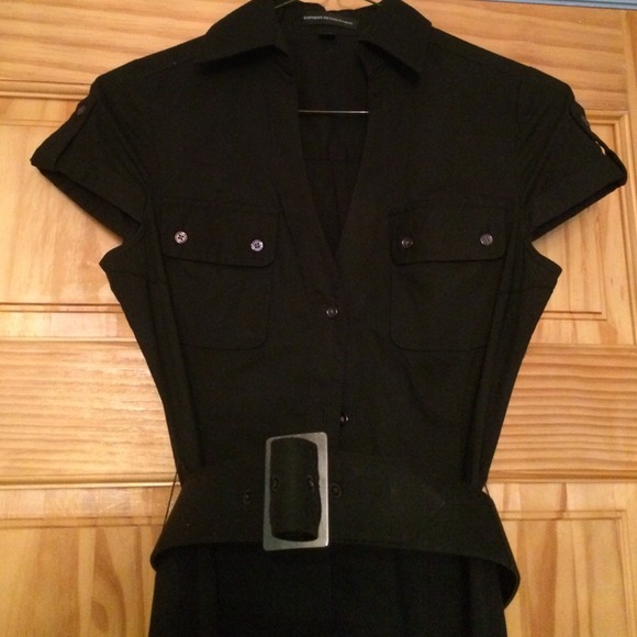 Express black t-shirt dress with belt