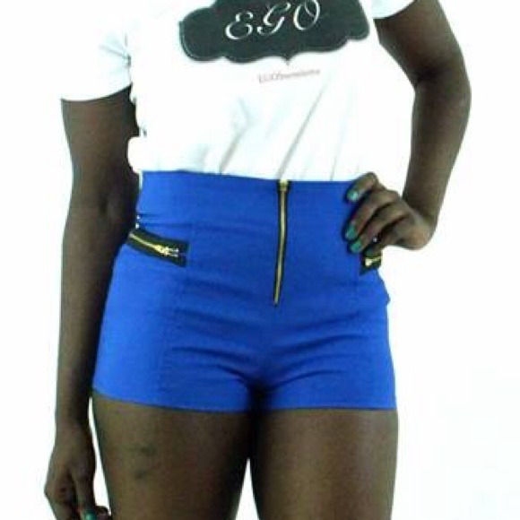 Blue high waisted shorts