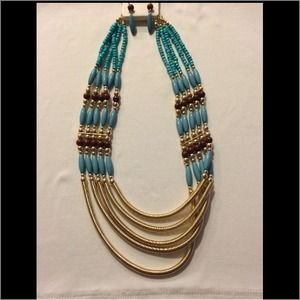Turquoise set necklace and Earings