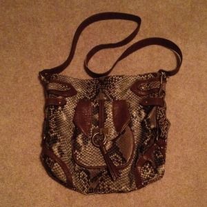 snake skin patterned cross body bad