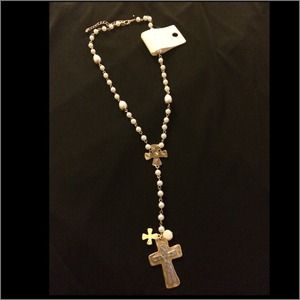 Cross- necklace two tone design