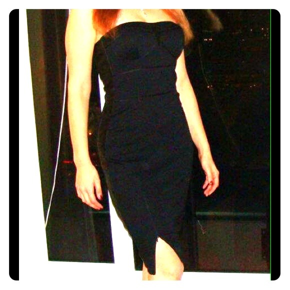 Bebe black strapless dress