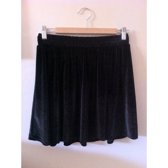 Black velvet skirt