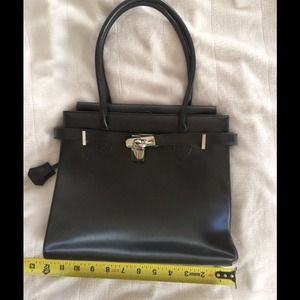 Frederic black leather handbag