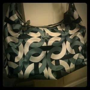 Authentic Coach purse grey/white/black