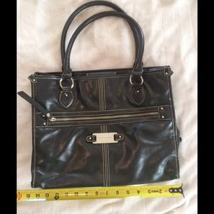 Franco Sarto Black leather like classic handbag