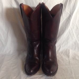 Vintage Frye Cognac Leather Cowboy Boots Size 9B