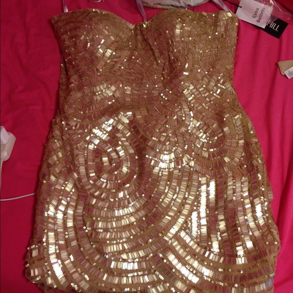 Gold sequins dress