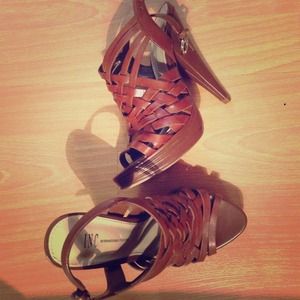 Brown heel sandals