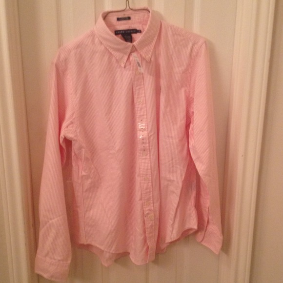 Pink & White Ralph Lauren Button Down Blouse