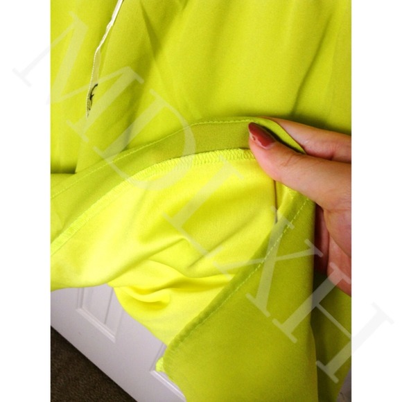 Lime Green Lattice Back Dress - Picture 3 of 4