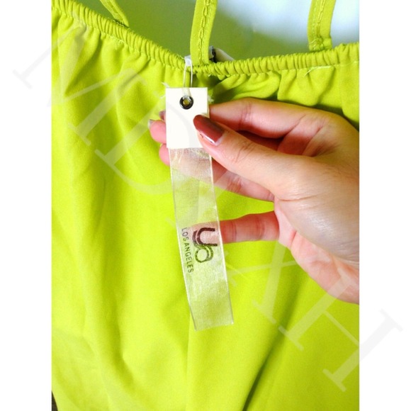 Lime Green Lattice Back Dress - Picture 4 of 4