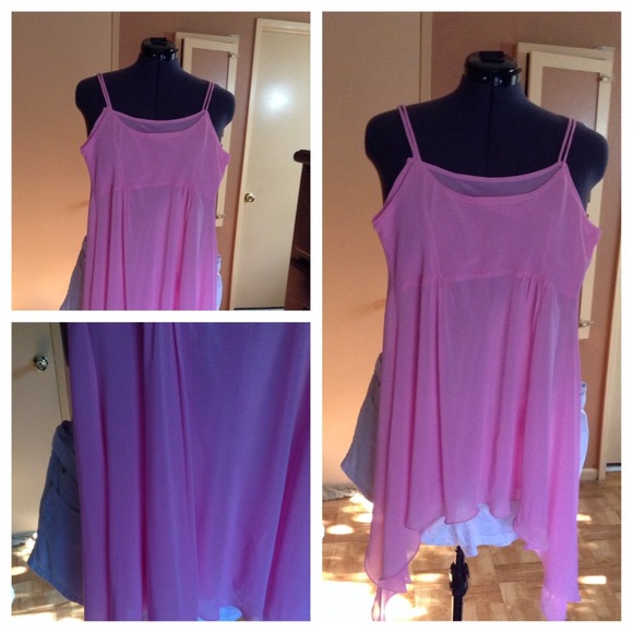 Pink chiffon top.
