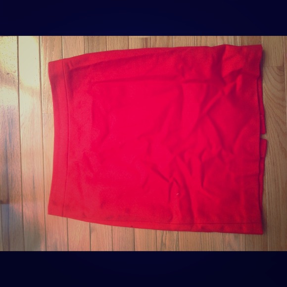 Jcrew red/orange wool pencil skirt size 6