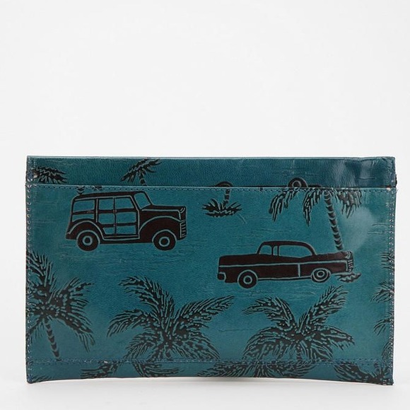 Turquoise Leather Clutch - Picture 2 of 3