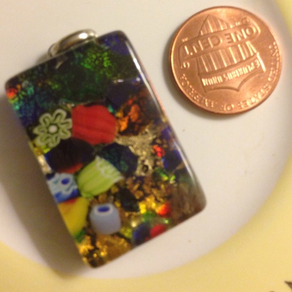Murano inspired multi color pendant - Picture 2 of 4