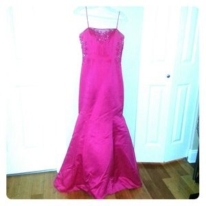 HOT Pink Mermaid Gown