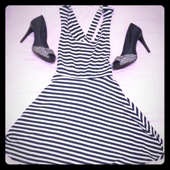 Navy striped dress