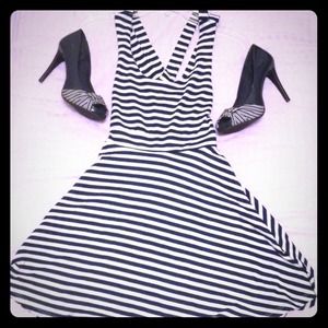 Navy striped dress