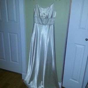 Cream Color Silk Sexy Dress