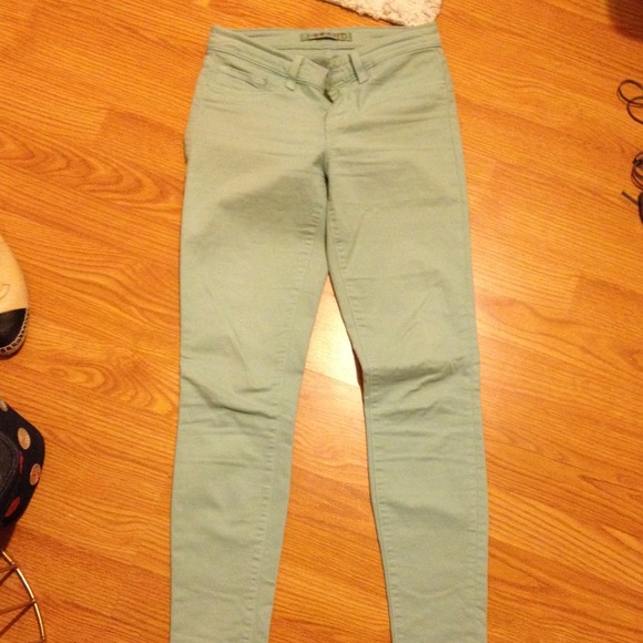 J brand skinny high rise mint green pants 25