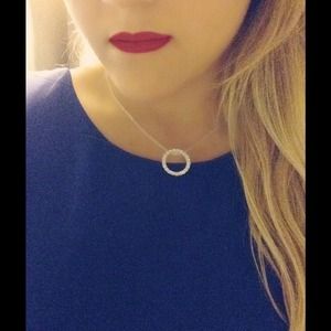 Silver Rhinestone Circle of Life Necklace