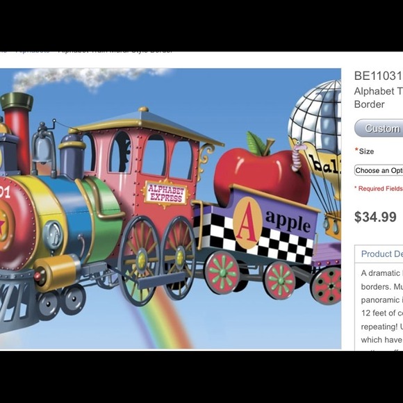 Wall boarders,Alphabet train mural style 4 Rolls