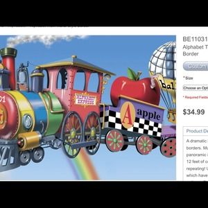 Wall boarders,Alphabet train mural style 4 Rolls