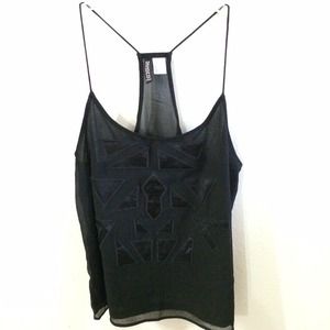 H&M Faux Leather Tribal Design Tank