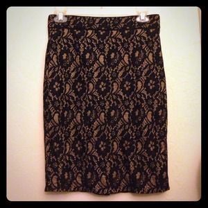 Lace overlay Pencil skirt