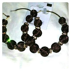 SOLD!!! Gold Toned Ben 9 puff hoops