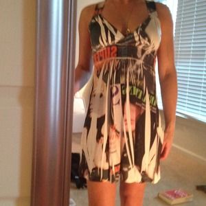 Magazine Print Dress
