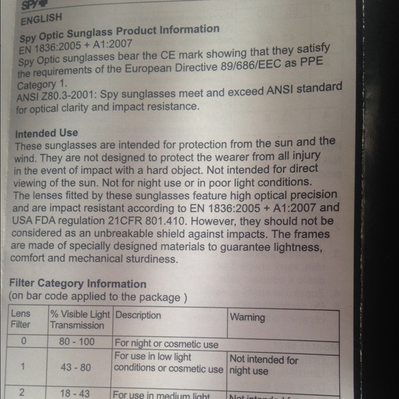 Additional pics of Dirty Mo sunglasses paperwork