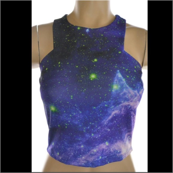 ✨BUNDLE ✨ Nollie Galaxy Crop Top &Leopard crop top