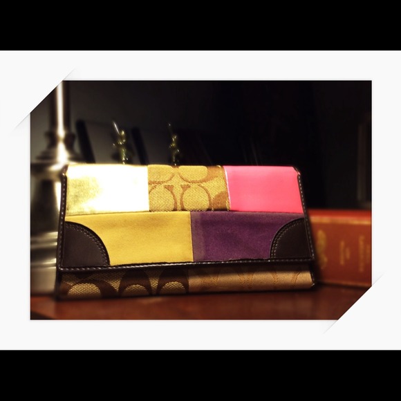 Patchwork Coach Clutch Wallet