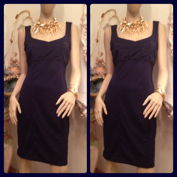 Blue Pencil Cut Dress