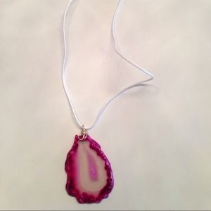 Sliced Pink Agate Necklace