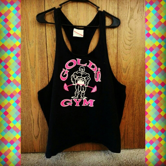 Tops - *sold eBay*Vintage 80s Golds Gym Tank Pink XL rave