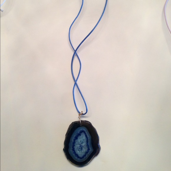 Blue Sliced Agate Necklace
