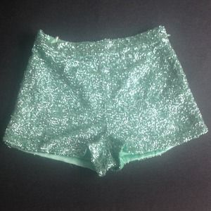 High-Waisted Sequin Shorts