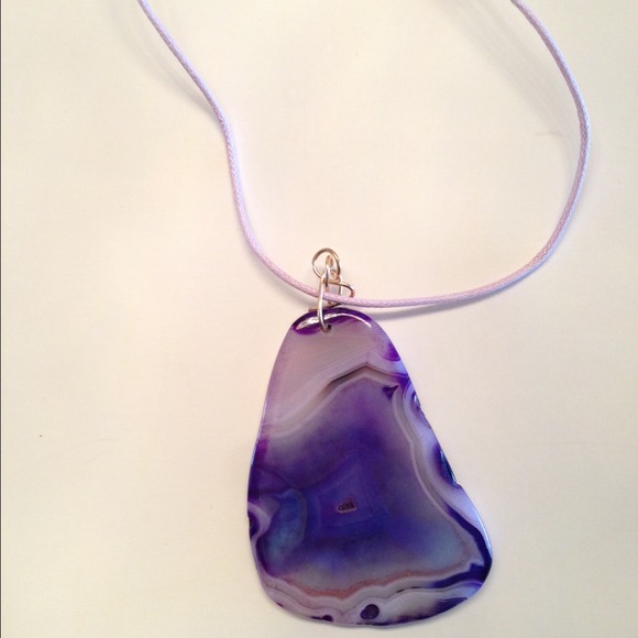 Purple Sliced Agate Necklace