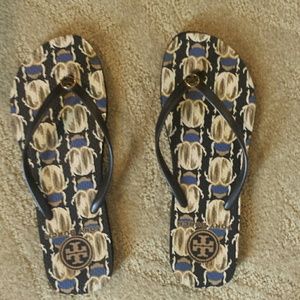 Tory Burch Coconut Scarab Flip Flops
