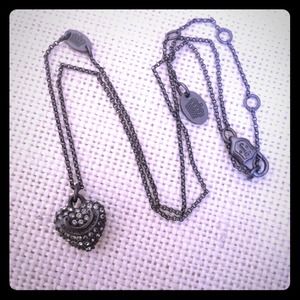 Juicy couture black diamond heart necklace